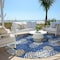 Homeroots 8' Navy Blue Brown And Ivory Round Polka Dot Washable Indoor Outdoor Area Rug 594264 - alternate 4