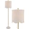 Jonathan Y Joel 63.5" Coastal Bohemian Scallop Shade Rattan/Metal LED Floor Lamp w/ Pull Chain, White/Brass Gold JYL1153B - alternate 1