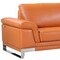 Homeroots 90" Orange Italian Leather Sofa With Silver Legs 329609 - alternate 3