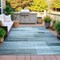 Homeroots 8' X 10' Teal Blue And Ivory Striped Washable Indoor Outdoor Area Rug 631002 - alternate 3