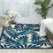 Homeroots 5' X 8' Navy Blue And Ivory Palm Leaf Indoor Outdoor Area Rug 546665 - alternate 3
