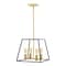 Jonathan Y Lloyd 15" 4-Light Farmhouse Industrial Iron LED Pendant, Black/Brass Gold JYL6510A - alternate 5