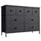 Homeroots 40" Black And Gray Eight Drawer Fabric Dresser 438316 - alternate 1