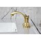 Kingston Brass Widespread Bathroom Faucet with Knurled Handle and Brass Pop-Up, Brushed Brass KS4947KNL - alternate 3