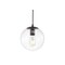 Jonathan Y Bleecker 7.75" Metal/Glass Globe LED Pendant, Clear/Oil Rubbed Bronze JYL9528D - alternate 1