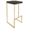 Leisuremod Quincy Quilted Stitched Leather Bar Stools with Gold Metal Frame, Charcoal Black QSG29BL - alternate 1