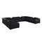 Homeroots Black Italian Leather Power Reclining U Shaped Twelve Piece Corner Sectional With Console 632554 - alternate 3