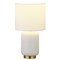 Homeroots 15" Gold and White Ceramic Cylinder Table Lamp With White Drum Shade 546125 - alternate 3