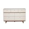 Homeroots 56" Brown and White Solid Wood Seven Drawer Double Dresser 524119 - alternate 1