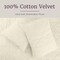 Lavish Home 3PC Velvet King Quilt Bedding Set 108x92 Inch King Bedspread and Matching Pillow Shams, Cream 66-004-VC-K - alternate 3