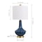 Jonathan Y Parker 21.5" Contemporary Traditional Ceramic/Metal Gourd LED Table Lamp, Brass/Blue JYL1030C - alternate 2