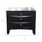 Homeroots 25" Black Solid Wood Three Drawer Nightstand 286488 - alternate 3