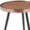 Homeroots 20" Walnut Black And Rose Gold Wood and Stainless Steel Round End Table 719956 - alternate 2