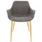 Leisuremod Markley Modern Leather Dining Arm Chair with Gold Metal Legs, Grey ECG26GR - alternate 3