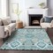 Homeroots 8' X 10' Teal Blue Green And Ivory Oriental Washable Indoor Outdoor Area Rug 597713 - alternate 4