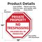 Signmission Private Property No Trespassing Vio, 10 inch X 10 inch, Aluminum Metal Signs, 2PK OC-A-2PACK-10-94 - alternate 2