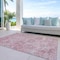 Homeroots 8' X 10' Pink And Gray Damask Washable Indoor Outdoor Area Rug 603782 - alternate 5