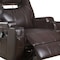 Homeroots 34" Brown Faux Leather Heated Massage Home Theater Recliner 318864 - alternate 3