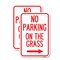 Signmission No Parking on the Grass with Right Arrow, 18'' X 24'' 2 Signs, Heavy Gauge Aluminum, 2PK A-1824-2PACK-23686 - alternate 1