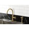 Kingston Brass Single-Handle Kitchen Faucet, Brushed Brass KSD2437RNX - alternate 2