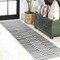 Jonathan Y Sukie Modern Offset Stripe Ivory/Black 2 ft. x 8 ft. Indoor/Outdoor Runner Rug SMB133E-28 - alternate 1