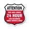 Signmission 24 Hour Surveillance Shield Sign Attenti, 12 Inch X 12 Inch, Plastic Sign SHI-P-12-353 - alternate 1