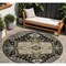 Homeroots 8' Black Gray And Ivory Round Oriental Washable Indoor Outdoor Area Rug 600140 - alternate 1