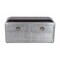 Homeroots 44in Black and Silver Genuine Leather and Metal Upholstered Storage Bench with Drawers 488864 - alternate 1
