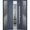 Vdomdoors Steel Door Deux 5755 Gray Graphite 2 Sidelight Exterior Windows Stainless Inserts Single Modern Pai DEUX5755EXD-GRE-W16+36+16 x H80-Left-hand Inswing - alternate 3