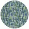 Homeroots 8' Navy Blue Green And Ivory Round Abstract Washable Indoor Outdoor Area Rug 602577 - alternate 3