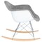 Leisuremod Wilson Velvet Eiffel Base Rocking Chair, Cloudy Gray WR25VGR - alternate 2