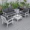 Leisuremod Walbrooke White Patio Conversation, Square Fire Pit with Slats Design & Tank Holder, Charcoal WWS-27-20-57-31-CH - alternate 4