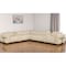 Homeroots Beige Italian Leather Modular L Shaped Eight Piece Corner Sectional With Console 534851 - alternate 1