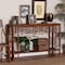 Bali & Pari Tahlia Marbled Tortoise Natural Rattan Console Table - Handcrafted Wicker Accent Table with Style 268-14747-ZORO - alternate 3