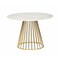 Homeroots 43" White And Gold Rounded Stainless Steel Pedestal Base Dining Table 486031 - alternate 3