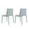 Homeroots Set of Two Baby Blue Heavy Duty Plastic Outdoor Stacking Accent Chairs, 2PK 565227 - alternate 1