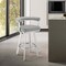 Armen Living Magnolia 30in Swivel Bar Stool in Brushed Stainless Steel with Light Gray Faux Leather LCMGBABSGRY30 - alternate 3