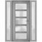 Vdomdoors Front Exterior Prehung FiberGlass Door Frosted Glass / Manux 8002 Grey Ash / 2 Sidelight Exterior W MANUX8002EXD-SS-W14+36+14 x H80-LH - alternate 1