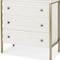Homeroots 32in White and Gold Wood and Metal Carved Geometric Accent Cabinet With Three Drawers 611039 - alternate 4