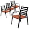 Leisuremod Chelsea Modern Patio Dining Armchair in Aluminum with Removable Cushions, Orange, 4PK CC20BL-OR4 - alternate 1