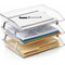 Acrimet Facility 3 Tier Letter Tray Side Load Letter Size A4 Desktop File Organizer Plastic Crystal 255.3 - alternate 1