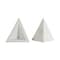 Homeroots Set of Two White Marble Triangle Decorative Bookends, 2PK 392143 - alternate 3