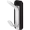 Lorell Coat Hook, Double, Magnetic, 2-1/5"x2-1/2"x5", Black LLR02872 - alternate 3
