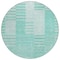 Homeroots 8' Teal Blue Aqua And Ivory Round Striped Washable Indoor Outdoor Area Rug 581679 - alternate 5