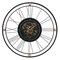 Homeroots 32" Circle Black and Gold Metal and Glass Analog Exposed Gear Wall Clock 485988 - alternate 1