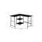 Homeroots 47" Black and White Wood and Metal Corner Trestle Computer Desk 489988 - alternate 2