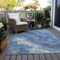 Homeroots 3' X 5' Blue Gold And Ivory Abstract Washable Indoor Outdoor Area Rug 618196 - alternate 4