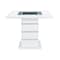 Homeroots 47" White Silver And Black Glass Faux Crystal And Wood Square Bar Table 564795 - alternate 2