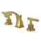 Kingston Brass Widespread Bathroom Faucet with Knurled Handle and Brass Pop-Up, Brushed Brass KS4947KNL - alternate 1