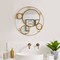 Uniquewise Set of 2 Decorative 19.75-inch Round Frame Mirror - Gold Metal Wall Mounted Mirror with 4 Glass QI004577.2 - alternate 3